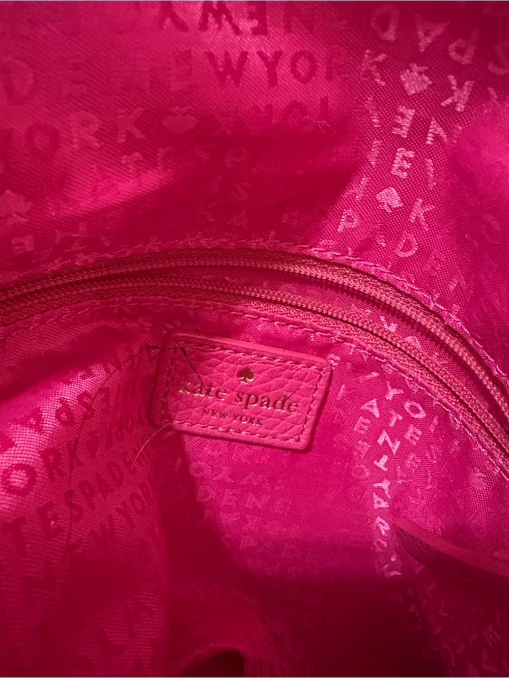 kate spade Hot Pink Pebbled Leather Crossbody with Tassel. Medium size - Picture 9 of 9